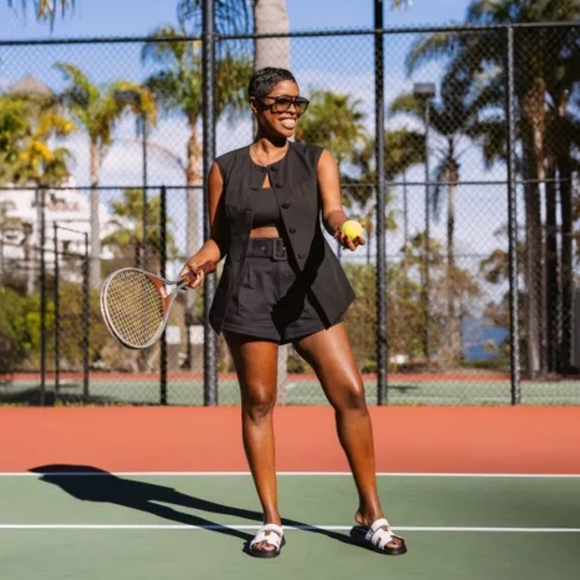 Jenee Naylor Sleeveless Button Front Waistcoat Vest Future Collective Black - Picture 4 of 10